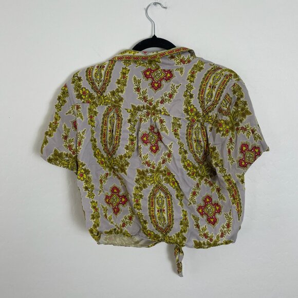 ⭐️Echarpe Button Down Chic Girly Hipster Hippie Paisley Boho Bohemian Classy Top - Picture 4 of 9